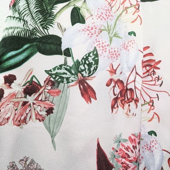 NWT H&M Floral Wide Leg Ankle Length Pants 10 - Picture 3 of 7